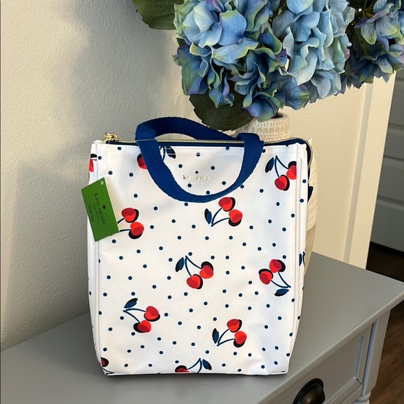 Kate Spade Red and White Cherry Insulated Tote - Picture 1 of 6